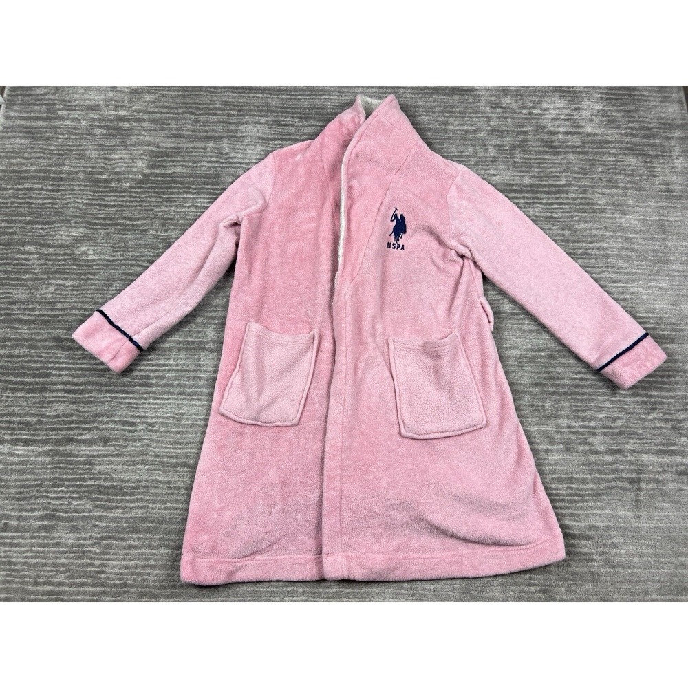 US Polo ASSN‎ Robe Womens Extra Small Pink Long Sleeve Pockets Embroidered